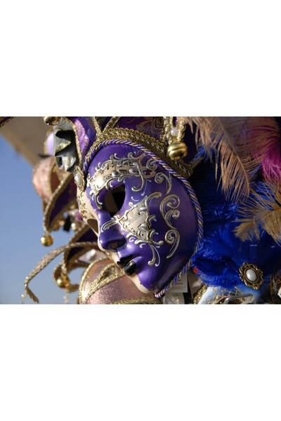 media Tablou canvas Portrait54 Masca carnaval, 90 x 60 cm