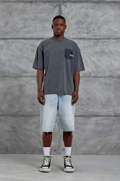 NOMARC Φουμέ Born To Stand Out Γραφισμένο Πλενόμενο Oversize T-shirt