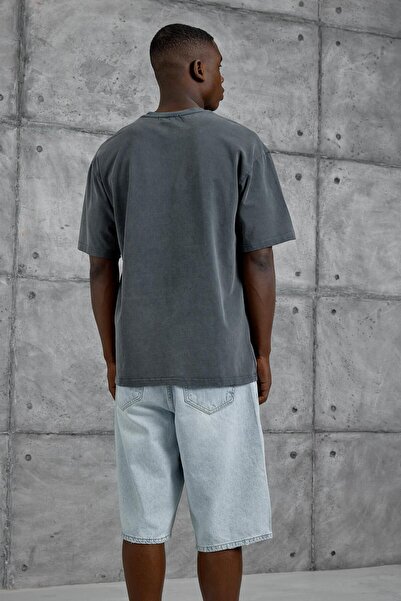 NOMARC Ανδρικό μπλουζάκι Smoked Metalhead με γράμματα που πλένεται