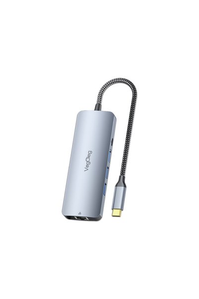 Veggieg 4K 60Hz HDMI Gigabit Ethernet 3*USB-A 2*Type-C 3.5mm Aux SD Micro SD ...