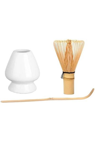 X LOT Matcha Whisk Set by Yui Mor, 3 Pieces - Handmade Bamboo Whisk and Holder, Tea Scoop, Japanese Tradit