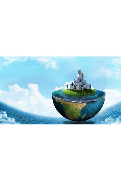 media Canvas painting Earth in balance, 75 x 50 cm