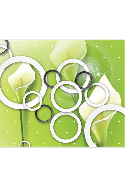 media Canvas painting Path and circles black and white, 60 x 40 cm