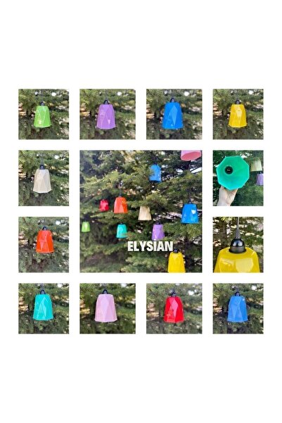 Genel Markalar Ağaç Feneri 10 Adet Rengarenk Bahçe Aydınlatma Dekoru Su Geçir...