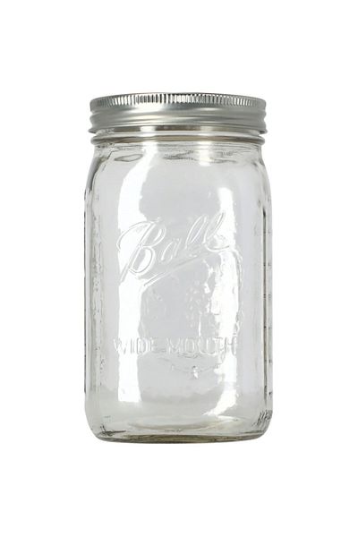 Ball 12-Piece Wide Mouth Glass Mason Jar with Airtight Lid 946 ml