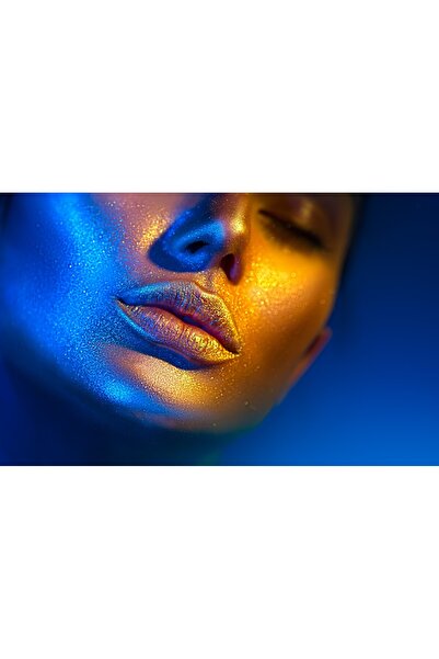 media Tablou canvas Portret femeie, make-up neon, 75 x 50 cm