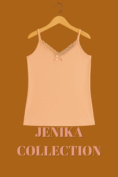 JENİKA قميص داخلي نسائي من القطن بلون السلمون