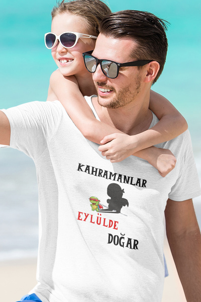 qoeuyl boutique Heroes Are Born This Month Printed Father Wife Husband Friend Gift 100% Cotton White T-Shirt