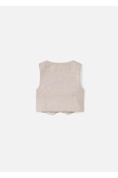 MAYORAL Baby Boy Linen Vest Beige 1394