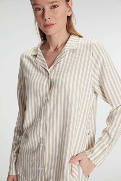 civetta Long Sleeve Striped Shirt and Pants Set Pajama Set