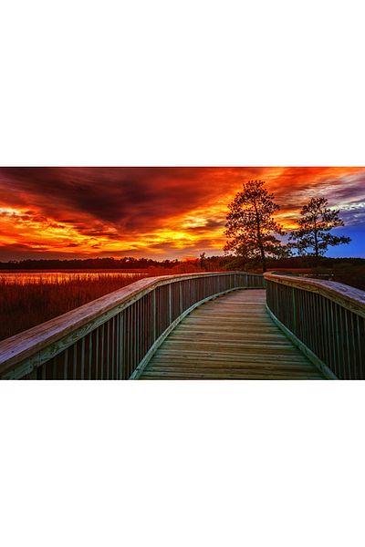 media Canvas painting Bridge at sunset, 90 x 60 cm