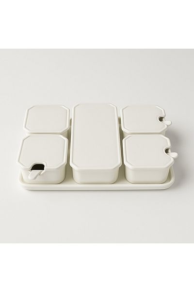 esdekor Porcelain White Breakfast Set of 6, Breakfast Food Set with Tray Duurzaam Porselein