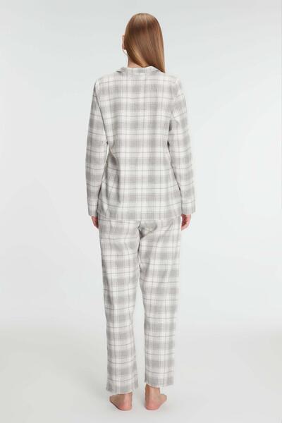 civetta Square Patterned Cotton Shirt Pajama Set
