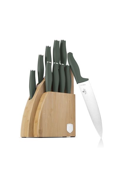 Berlinger Haus Sada nožů se stojanem BAMBOO 10 ks Matte Green Collection