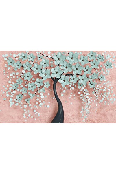 media Tablou canvas Pom cu flori turcoaz, abstract, 75 x 50 cm