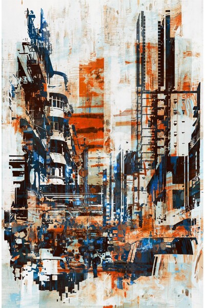 media Tablou canvas Peisaj urban, abstract, pictura, 40 x 60 cm