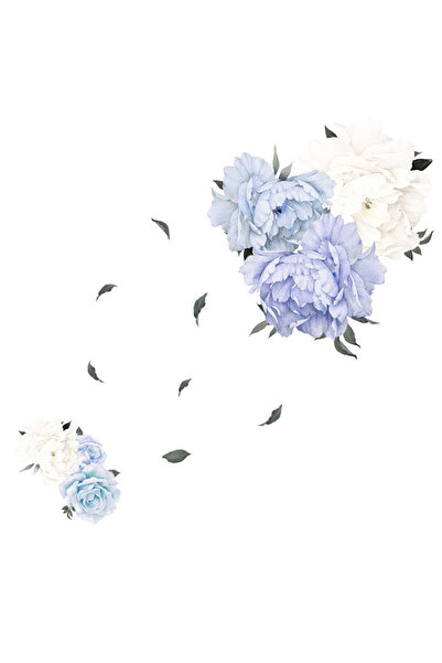 Original Deals RO Sticker Autoadeziv Decorativ, Flori de Bujor Albastre si Al...