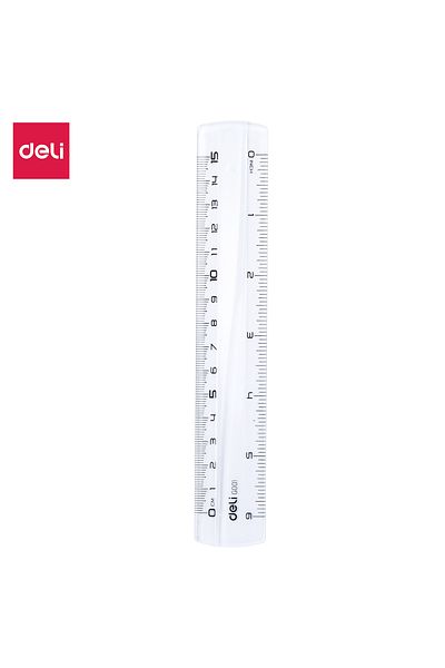 Deli Deli EG00112 Ruler, 15cm (6 Inch), Transparent Plastic – For School & Office Use