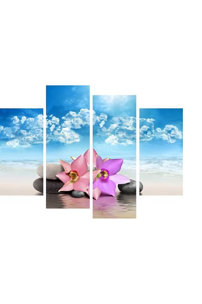media Multicanvas painting 4 pieces Flowers 7, 120 x 90 cm