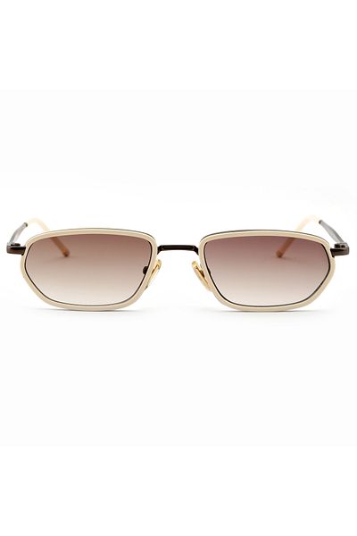 TomyHelf Minimal Geometric Design Cream Frame Brown Glass Sunglasses Women&Men Ce Certificated