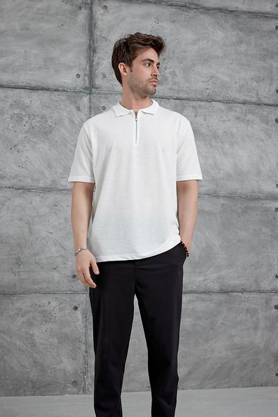NOMARC Λευκό μπλουζάκι Mrk Polo Collar