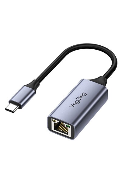 Veggieg Usb Type-c To 100mbps Rj45 Lan Ethernet Internet Bağlantı Çevirici Dönüştürücü Adaptör