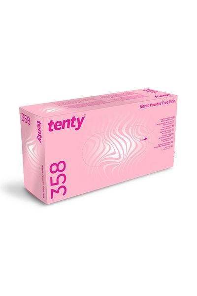Tenty 358 Pink Nitrile Powder Free Gloves Size S 100 Pcs