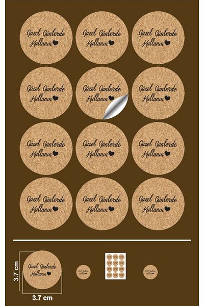 EcoNest Sticker Kuaste (a Quality) Use on Nice Days- Kraft (3,7X3,7Cm) 108 Units