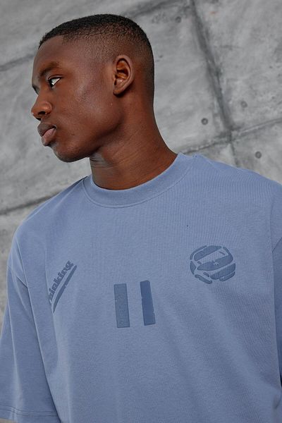 NOMARC Γκρι 11 Thinking Μπλούζα Oversize με Εκτύπωση