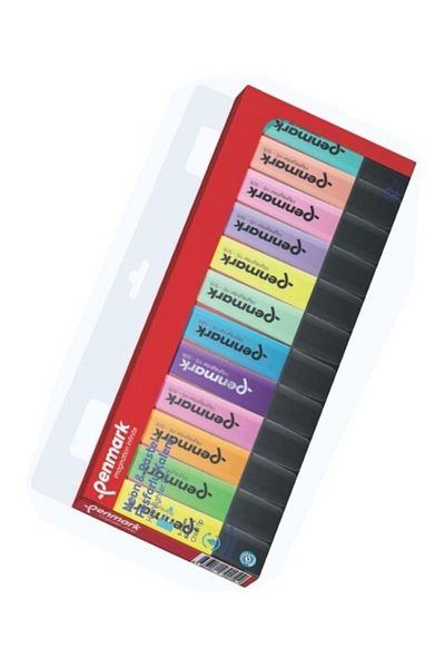 penmark Highlighter 12 Pack Acetate Mixed Color 6 Pastel 6 Neon
