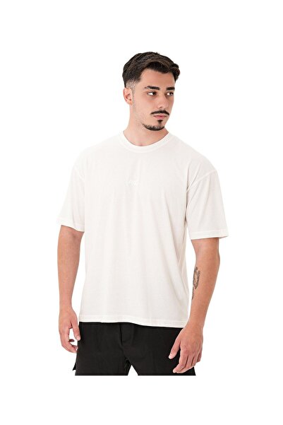 MUSCLECLOTH Basic Oversize T-Shirt Kırık Beyaz