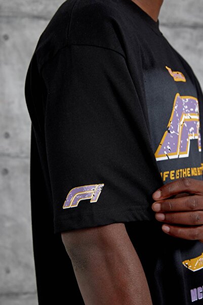 NOMARC Ανδρικό μπλουζάκι με στάμπα F1 σε μαύρο χρώμα