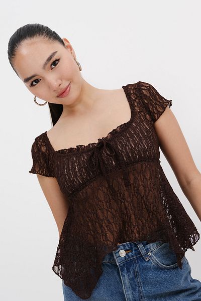 Addax Transparent Lace Blouse B17281