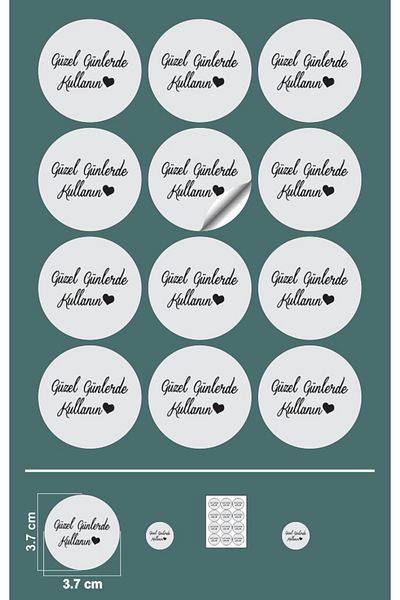 EcoNest Sticker Art Round Cut Use on Beautiful Days - White (3,7X3,7Cm) 108 Pieces