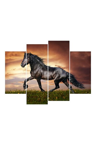 media Multicanvas painting 4 pieces Horses 3, 120 x 90 cm