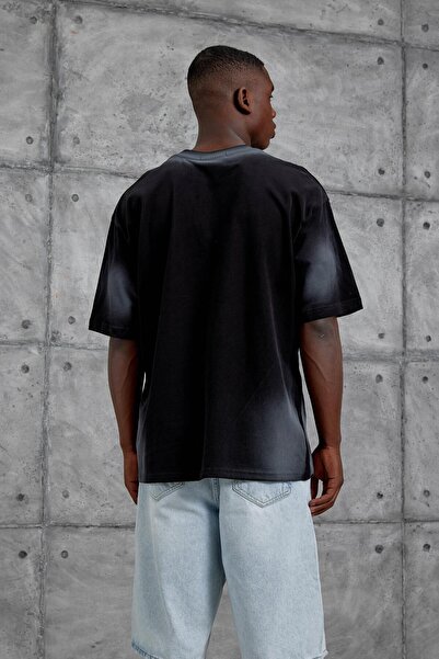 NOMARC Ανδρικό μπλουζάκι με στάμπα Sebizegva σε μαύρο χρώμα