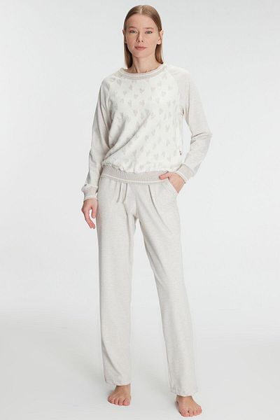 Motto10 butik Long Sleeve Sweatshirt Pants Suit Pajama Set