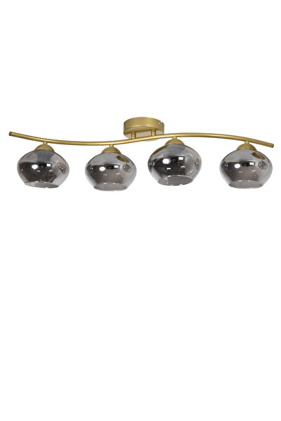 Modavize Maça Modern Tasarım - Salon Yatak Odası Mutfak Yemek Masası Eskitme Renk Füme Camlı 4 lü Avize