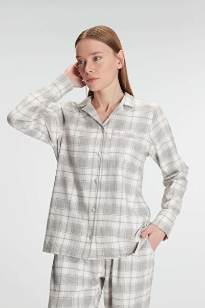 civetta Square Patterned Cotton Shirt Pajama Set
