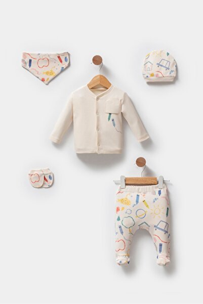 Tiny World %100 Pamuk Bebek Pastel Kalem 5li Hastane Çıkış Seti