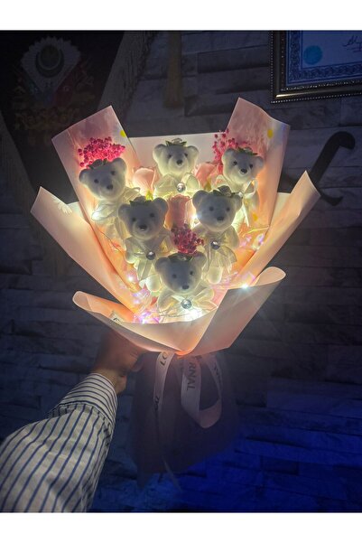 Elif peri letli ayıcık buketi