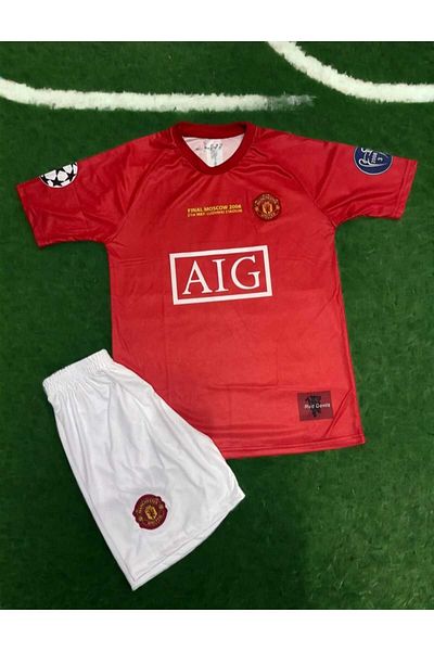 BARBITOS M/United Moscow 2008 Season Prime Cristiano Ronaldo Home Fan Kids Jersey Set of 4 Hd1199