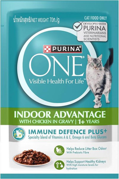 Purina One طعام قطط رطب بالدجاج، 85 جرام، عبوة من 12 قطعة، للقطط البالغة