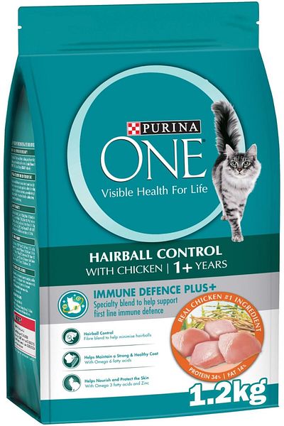 Purina One Hairball Control with Chicken Cat Dry Food 1.2kg