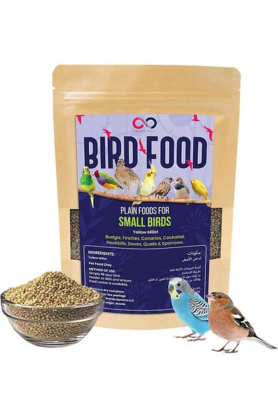 SKY TOUCH Brandsfinity 400g Plain Bird Food for Small Birds, 100% Yellow Millet Seeds