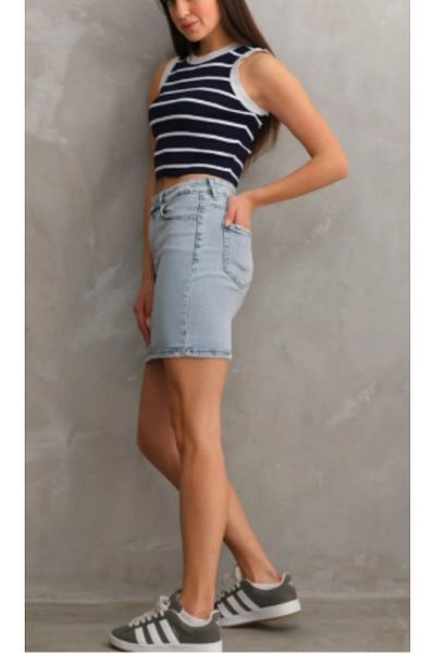 rich star official Fusta de denim de bază din Lycra simplă