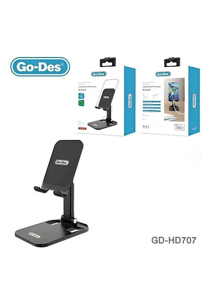 Go-Des Go-Deez GD-HD707 Lazy Bracket Black Desktop Phone Holder