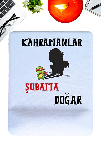 qoeuyl boutique Heroes Are Born This Month Printed Birthday Special Day Gift Oval/Square Wrist Supported Mousepad