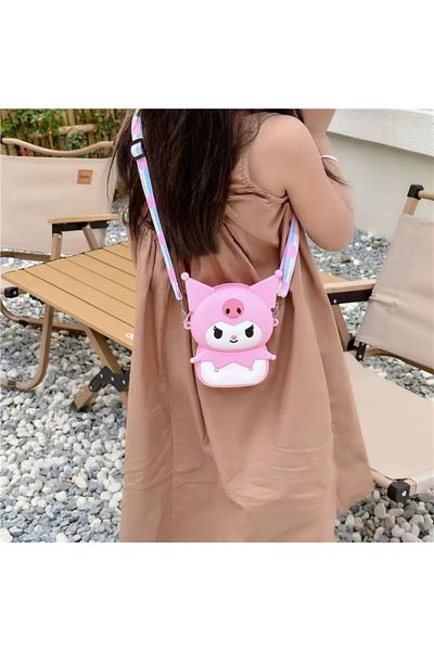 synshop Kuromi Kuromili Cat Eared Sanrio Geanta din silicon Portofel Femeie Adolescenta Fata Copil Bebelus
