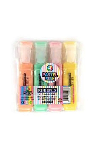 Rubenis Pastel Colored Highlighter Set of 4